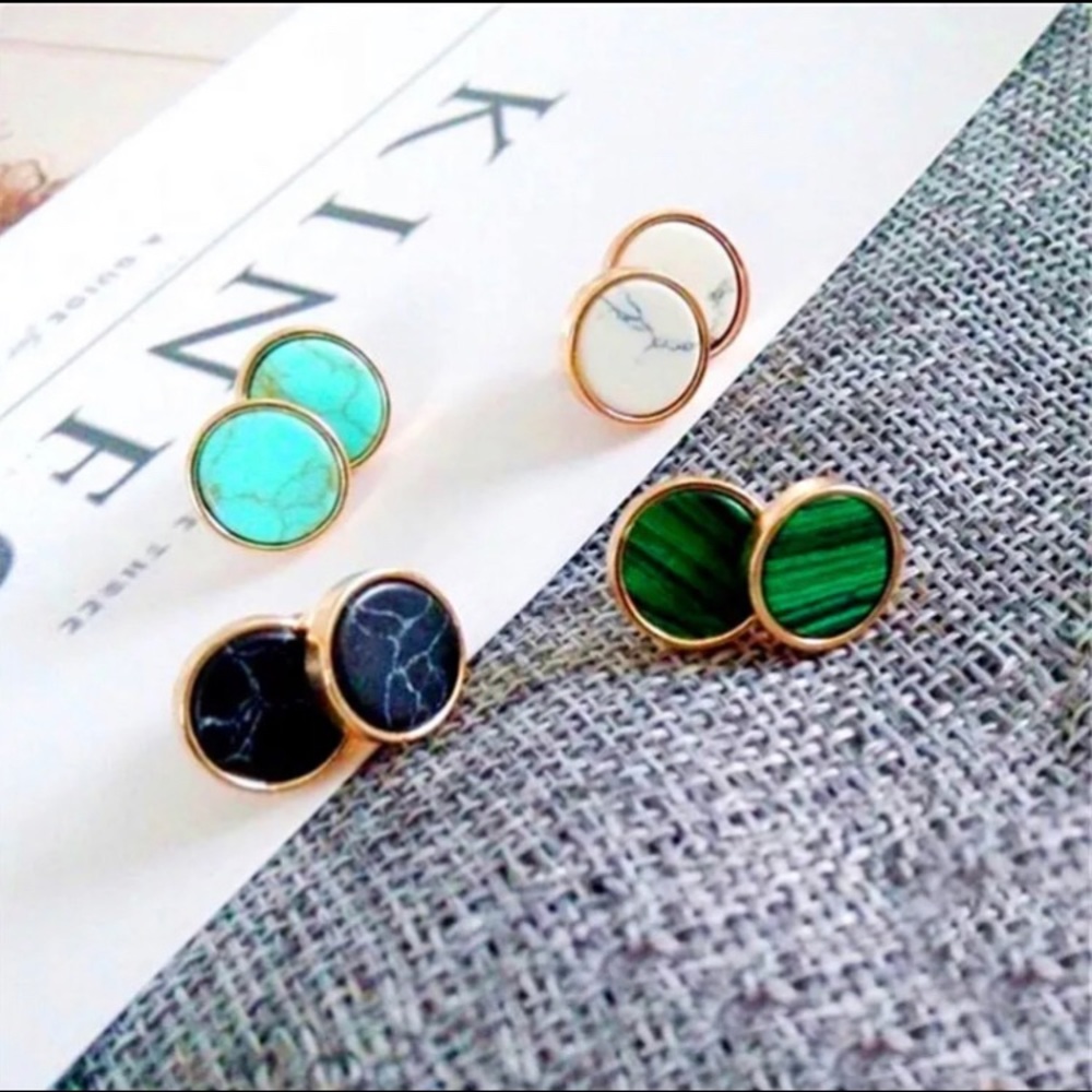 Earrings set of 4 pair one of each color shown